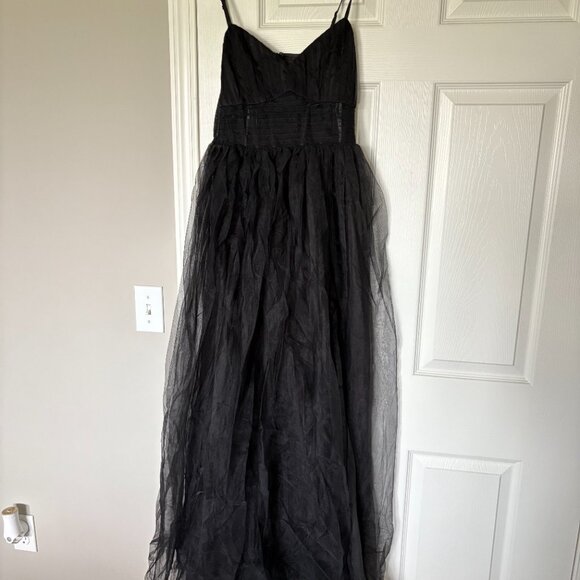 Black Tulle Sleeveless Maxi Dress - Picture 3 of 6